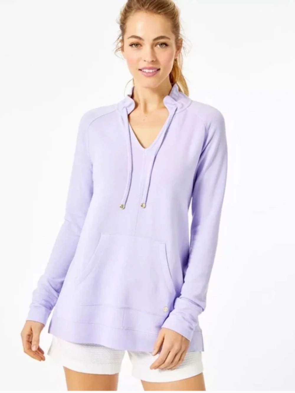 Lilly Pulitzer EUC Cassie Luxletic XS Tunic Top V-Neck Pullover in Lavender